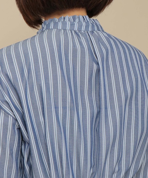 セール】カバーリングバンドカラーストライプワンピース（ワンピース