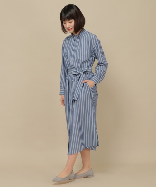ikka（イッカ）の「カバーリングバンドカラーストライプワンピース（ワンピース・レディース・ネイビー/オフホワイト/ブルー・M）」の12枚目の写真