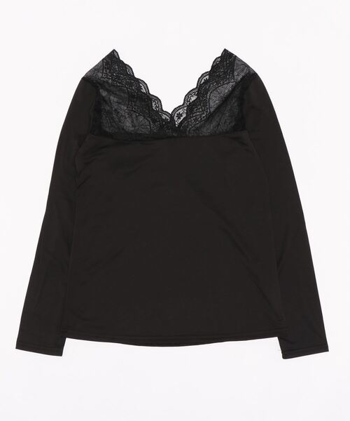 Lace Ladies(レースレディース)の「裏起毛あり/なし あったか長袖インナー(Tシャツ/カットソー・レディース・ホワイト系その他/ホワイト/ブラック系その他/ブラック・M/XL)」の4枚目の写真