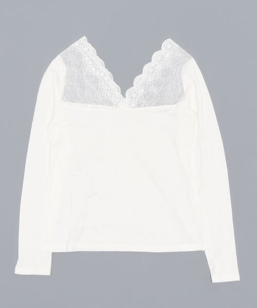 Lace Ladies(レースレディース)の「裏起毛あり/なし あったか長袖インナー(Tシャツ/カットソー・レディース・ホワイト系その他/ホワイト/ブラック系その他/ブラック・M/XL)」の1枚目の写真