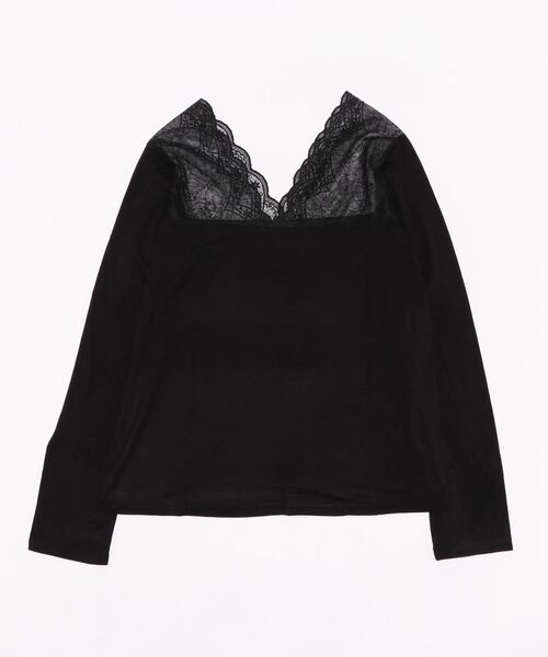 Lace Ladies(レースレディース)の「裏起毛あり/なし あったか長袖インナー(Tシャツ/カットソー・レディース・ホワイト系その他/ホワイト/ブラック系その他/ブラック・M/XL)」の3枚目の写真