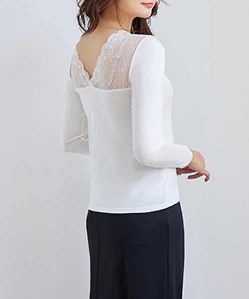 Lace Ladies(レースレディース)の「裏起毛あり/なし あったか長袖インナー(Tシャツ/カットソー・レディース・ホワイト系その他/ホワイト/ブラック系その他/ブラック・M/XL)」の19枚目の写真
