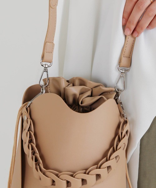 Bou Jeloud（ブージュルード）の「ラウンドカット2wayバッグ（ショルダーバッグ・レディース・ブラック/ブルー/ベージュ/ホワイト・ONE SIZE/ONESIZE）」の8枚目の写真