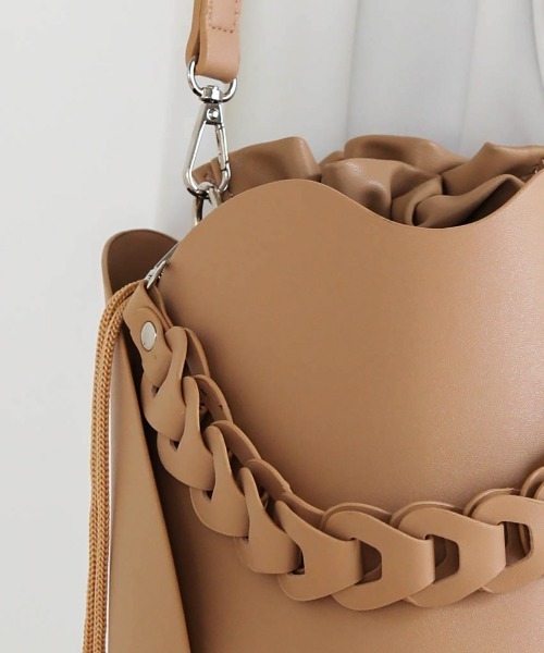 Bou Jeloud（ブージュルード）の「ラウンドカット2wayバッグ（ショルダーバッグ・レディース・ブラック/ブルー/ベージュ/ホワイト・ONE SIZE/ONESIZE）」の9枚目の写真