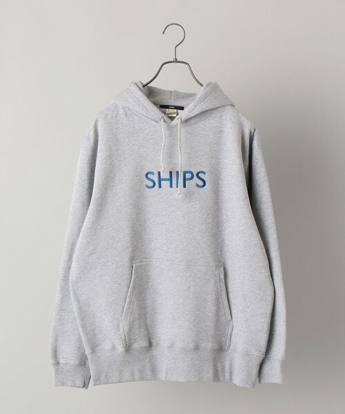 SHIPS（シップス）の「【WEB限定】SHIPS: SCREEN STARS（Ｒ）ボディ SHIPS ロゴ エンブロイダリー スウェット パーカー（パーカー・メンズ・ネイビー/ナチュラル/ブラック/グレー・X-LARGE/SMALL/LARGE/MEDIUM/XX-LARGE）」の8枚目の写真