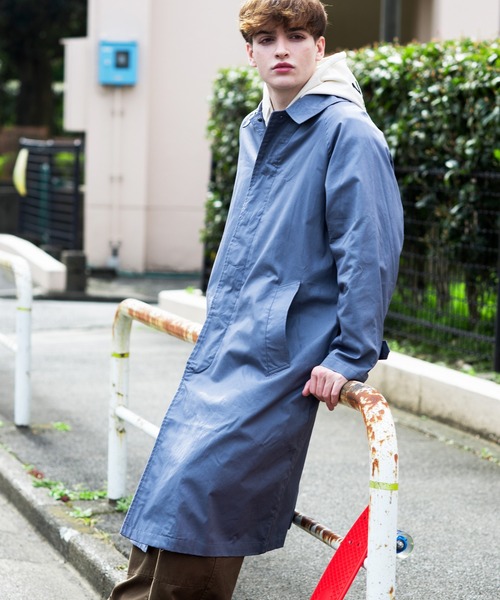 8(eight)(エイト)の「オーバーサイズビッグバルカラーコート(ステンカラーコート・メンズ・ブラック/ブラウン系その他/ブルーグレー/オフホワイト/カーキ/ベージュ・MEDIUM/LARGE)」の17枚目の写真