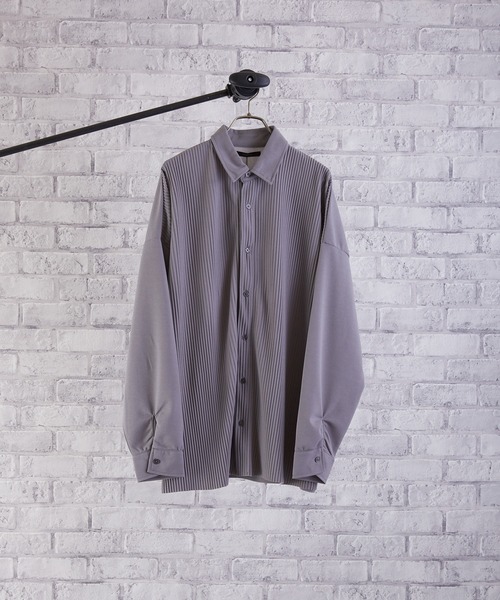 VIBGYOR(ヴィブジョー)の「VIBGYOR Select/クレープBIGシャツ(BL)(シャツ/ブラウス・メンズ・グレー/ブラック/グレイッシュベージュ/ブルーグレー・MEDIUM/LARGE)」の3枚目の写真