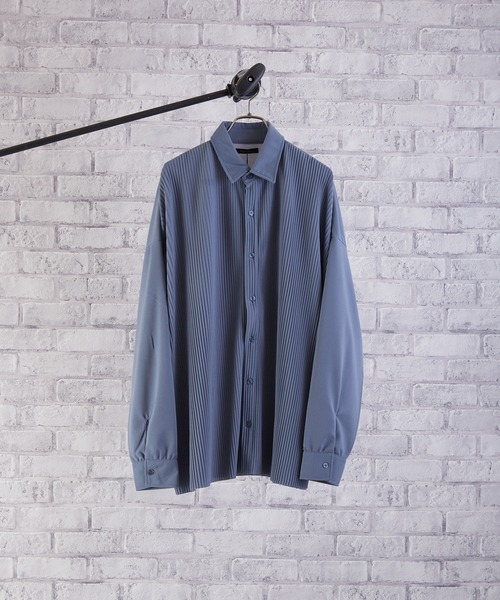 VIBGYOR(ヴィブジョー)の「VIBGYOR Select/クレープBIGシャツ(BL)(シャツ/ブラウス・メンズ・グレー/ブラック/グレイッシュベージュ/ブルーグレー・MEDIUM/LARGE)」の4枚目の写真