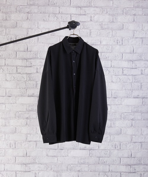 VIBGYOR(ヴィブジョー)の「VIBGYOR Select/クレープBIGシャツ(BL)(シャツ/ブラウス・メンズ・グレー/ブラック/グレイッシュベージュ/ブルーグレー・MEDIUM/LARGE)」の2枚目の写真