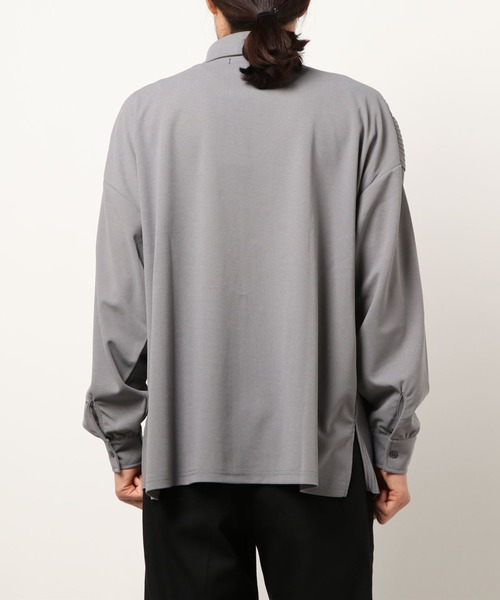 VIBGYOR(ヴィブジョー)の「VIBGYOR Select/クレープBIGシャツ(BL)(シャツ/ブラウス・メンズ・グレー/ブラック/グレイッシュベージュ/ブルーグレー・MEDIUM/LARGE)」の10枚目の写真