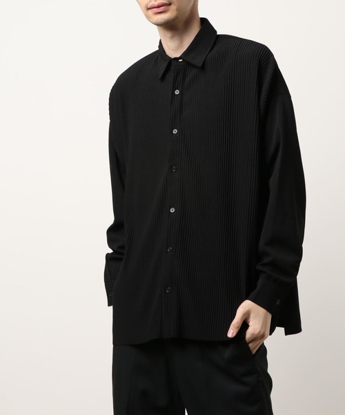 VIBGYOR(ヴィブジョー)の「VIBGYOR Select/クレープBIGシャツ(BL)(シャツ/ブラウス・メンズ・グレー/ブラック/グレイッシュベージュ/ブルーグレー・MEDIUM/LARGE)」の8枚目の写真