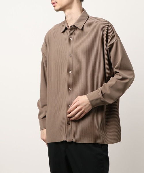 VIBGYOR(ヴィブジョー)の「VIBGYOR Select/クレープBIGシャツ(BL)(シャツ/ブラウス・メンズ・グレー/ブラック/グレイッシュベージュ/ブルーグレー・MEDIUM/LARGE)」の7枚目の写真