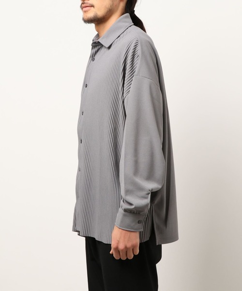 VIBGYOR(ヴィブジョー)の「VIBGYOR Select/クレープBIGシャツ(BL)(シャツ/ブラウス・メンズ・グレー/ブラック/グレイッシュベージュ/ブルーグレー・MEDIUM/LARGE)」の6枚目の写真