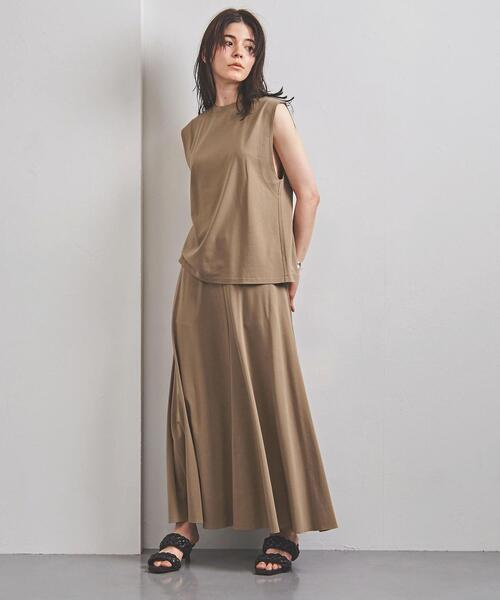 UNITED ARROWS（ユナイテッドアローズ）の「UGCC T/C イージー フレアースカート（スカート・レディース・ベージュ/ダークグレー・FREE）」の7枚目の写真