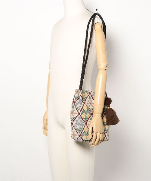 salle de bal（サルデバル）の「【 Craft India BY PEAPOD / バイピーポッド 】 ジャガードショルダーバッグ FRH（ショルダーバッグ・レディース・ベージュ/ブルー/ネイビー/ブラック/グレー・FREE）」の9枚目の写真