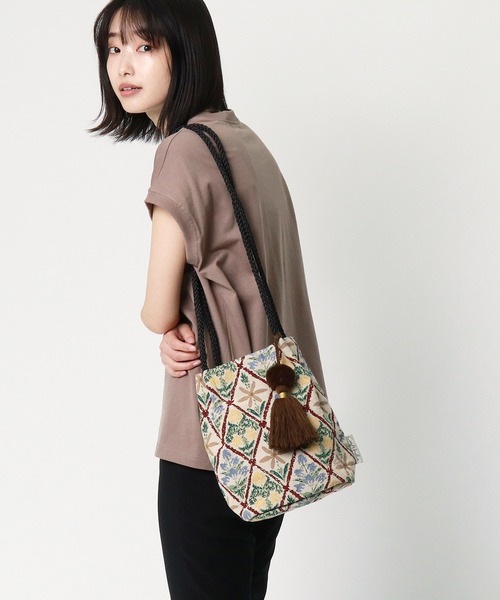 salle de bal（サルデバル）の「【 Craft India BY PEAPOD / バイピーポッド 】 ジャガードショルダーバッグ FRH（ショルダーバッグ・レディース・ベージュ/ブルー/ネイビー/ブラック/グレー・FREE）」の18枚目の写真