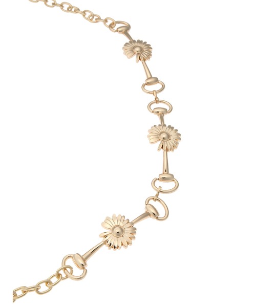 earth music&ecology（アースミュージックアンドエコロジー）の「フラワーチェーンベルト ＊（ベルト・レディース・ゴールド・FREE）」の2枚目の写真