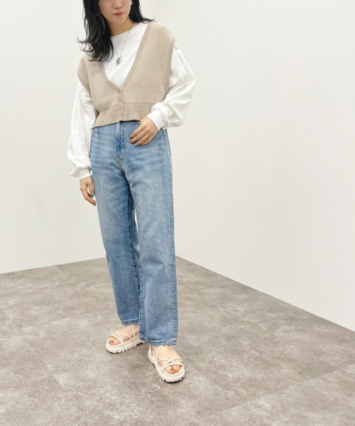 apres jour mignon（アプレジュールミニョン）の「２ＷＡＹジャガードビスチェ【ZOZOTOWN限定アイテム】（ベスト・レディース・ベージュ/グリーン系その他/アイボリー・X-LARGE/フリー）」の19枚目の写真