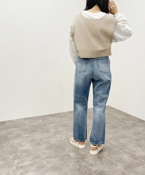 apres jour mignon（アプレジュールミニョン）の「２ＷＡＹジャガードビスチェ【ZOZOTOWN限定アイテム】（ベスト・レディース・ベージュ/グリーン系その他/アイボリー・X-LARGE/フリー）」の20枚目の写真