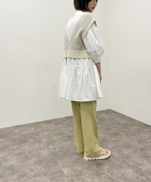 apres jour mignon（アプレジュールミニョン）の「２ＷＡＹジャガードビスチェ【ZOZOTOWN限定アイテム】（ベスト・レディース・ベージュ/グリーン系その他/アイボリー・X-LARGE/フリー）」の14枚目の写真