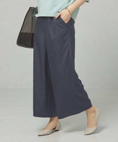 THE STATION STORE（ザ ステーション ストア）の「＜ma couleur＞ モクツイル ギャザー パンツ（その他パンツ・レディース・ベージュ/ネイビー・SMALL/MEDIUM）」の2枚目の写真