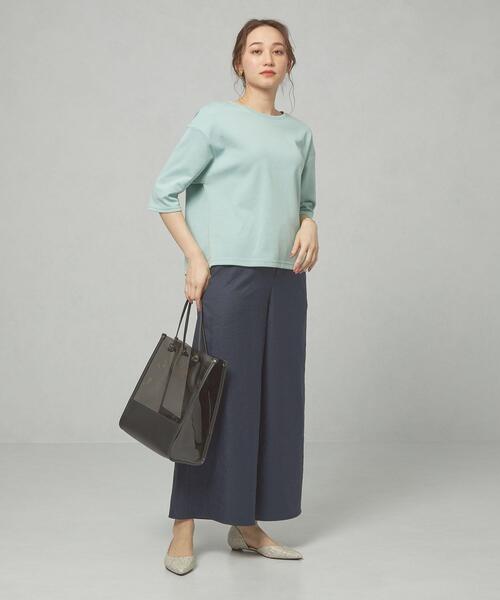 THE STATION STORE（ザ ステーション ストア）の「＜ma couleur＞ モクツイル ギャザー パンツ（その他パンツ・レディース・ベージュ/ネイビー・SMALL/MEDIUM）」の3枚目の写真