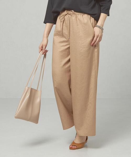 THE STATION STORE（ザ ステーション ストア）の「＜ma couleur＞ モクツイル ギャザー パンツ（その他パンツ・レディース・ベージュ/ネイビー・SMALL/MEDIUM）」の12枚目の写真