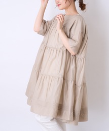 PUAL CE CIN | 80ボイルコットン ティア―ドワンピース／チュニック(ワンピース)