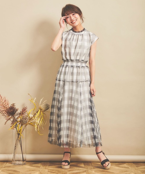 Noela（ノエラ）の「チュールチェックワンピース（ワンピース
