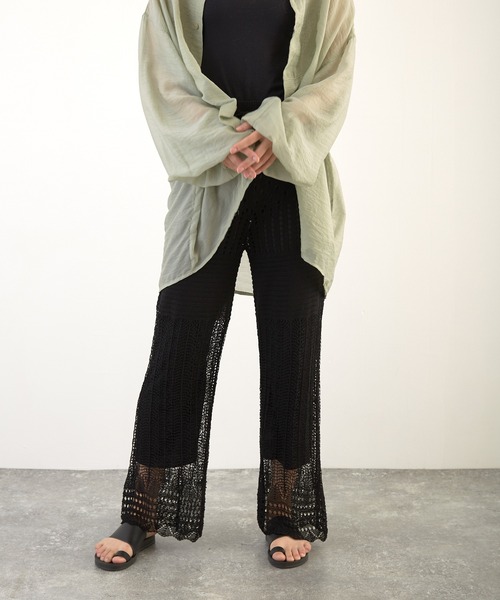 Wefst（ウェスト）の「【Wefst】RNカギ針風ニットパンツ（その他パンツ・レディース・ホワイト系その他/グレイッシュベージュ/オレンジ系その他/ブラック・FREE）」の11枚目の写真