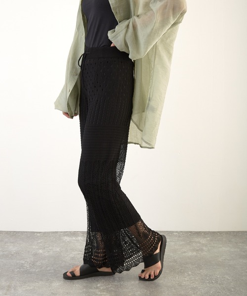 Wefst（ウェスト）の「【Wefst】RNカギ針風ニットパンツ（その他パンツ・レディース・ホワイト系その他/グレイッシュベージュ/オレンジ系その他/ブラック・FREE）」の12枚目の写真