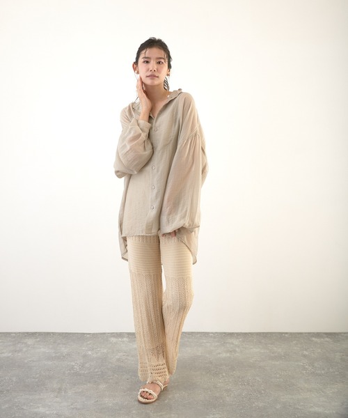 Wefst（ウェスト）の「【Wefst】RNカギ針風ニットパンツ（その他パンツ・レディース・ホワイト系その他/グレイッシュベージュ/オレンジ系その他/ブラック・FREE）」の14枚目の写真