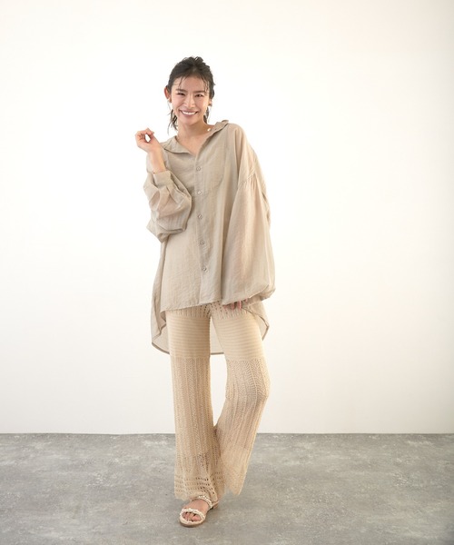 Wefst（ウェスト）の「【Wefst】RNカギ針風ニットパンツ（その他パンツ・レディース・ホワイト系その他/グレイッシュベージュ/オレンジ系その他/ブラック・FREE）」の15枚目の写真