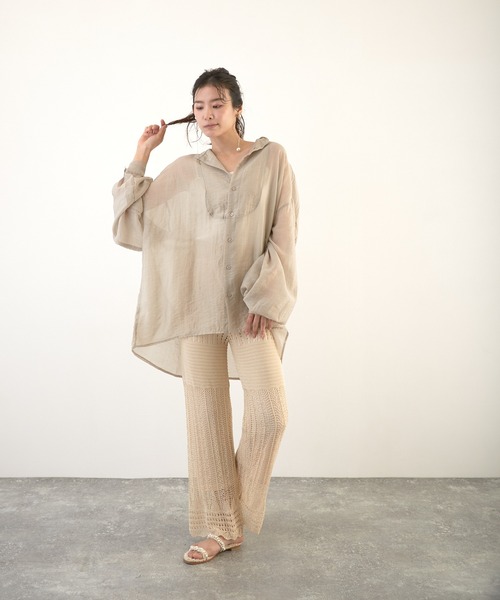 Wefst（ウェスト）の「【Wefst】RNカギ針風ニットパンツ（その他パンツ・レディース・ホワイト系その他/グレイッシュベージュ/オレンジ系その他/ブラック・FREE）」の16枚目の写真