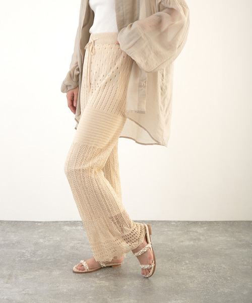 Wefst（ウェスト）の「【Wefst】RNカギ針風ニットパンツ（その他パンツ・レディース・ホワイト系その他/グレイッシュベージュ/オレンジ系その他/ブラック・FREE）」の17枚目の写真