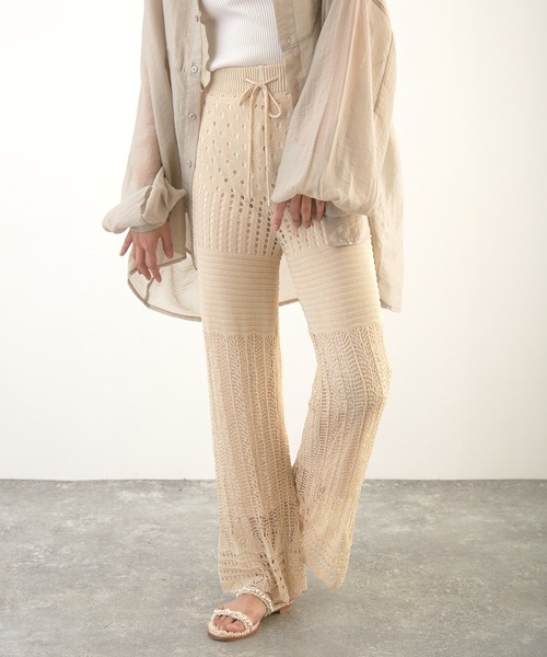 Wefst（ウェスト）の「【Wefst】RNカギ針風ニットパンツ（その他パンツ・レディース・ホワイト系その他/グレイッシュベージュ/オレンジ系その他/ブラック・FREE）」の18枚目の写真