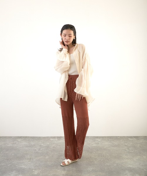 Wefst（ウェスト）の「【Wefst】RNカギ針風ニットパンツ（その他パンツ・レディース・ホワイト系その他/グレイッシュベージュ/オレンジ系その他/ブラック・FREE）」の22枚目の写真