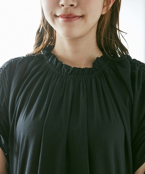 WEGO（ウィゴー）の「WEGO/【ZOZOTOWN＆一部店限定】フリルネックティアードワンピース（ワンピース・レディース・ライトグレー/ブラック/ベージュ/スミクロ・FREE）」の8枚目の写真