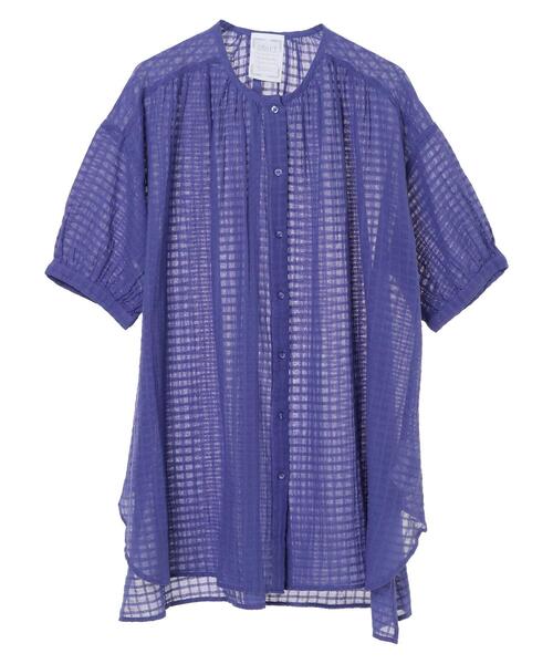 CRAFT STANDARD BOUTIQUE（クラフトスタンダードブティック）の「ドビーチェックチュニック　＊（シャツ/ブラウス・レディース・ライトグレー/ブラック/カーキ/サックスブルー/ブルー・FREE）」の10枚目の写真