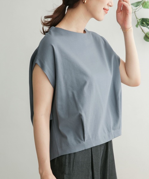 URBAN RESEARCH DOORS（アーバンリサーチドアーズ）の「コットンタックフレンチプルオーバー（Tシャツ/カットソー・レディース・ネイビー/オフホワイト/ピンク/ブルー・ONE）」の6枚目の写真