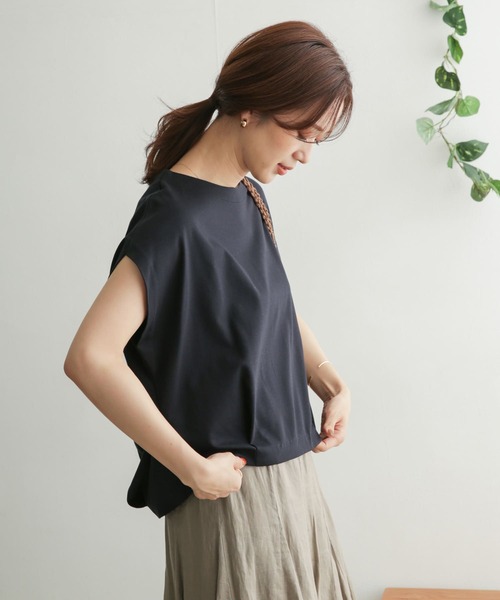 URBAN RESEARCH DOORS（アーバンリサーチドアーズ）の「コットンタックフレンチプルオーバー（Tシャツ/カットソー・レディース・ネイビー/オフホワイト/ピンク/ブルー・ONE）」の18枚目の写真