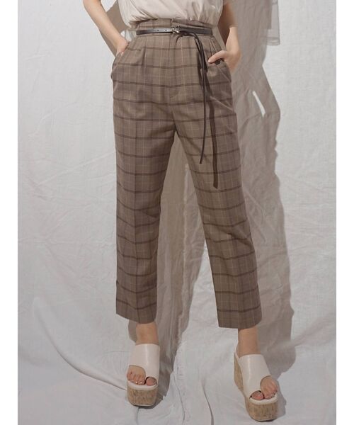 MERCURYDUO（マーキュリーデュオ）の「細ベルト付チェックテーパードパンツ（その他パンツ・レディース・ライトグレー/ブラウン・SMALL/MEDIUM）」の13枚目の写真