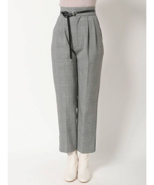 MERCURYDUO（マーキュリーデュオ）の「細ベルト付チェックテーパードパンツ（その他パンツ・レディース・ライトグレー/ブラウン・SMALL/MEDIUM）」の9枚目の写真