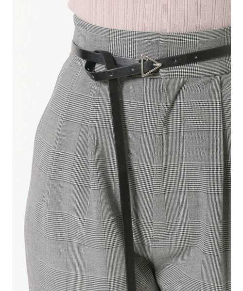 MERCURYDUO（マーキュリーデュオ）の「細ベルト付チェックテーパードパンツ（その他パンツ・レディース・ライトグレー/ブラウン・SMALL/MEDIUM）」の3枚目の写真