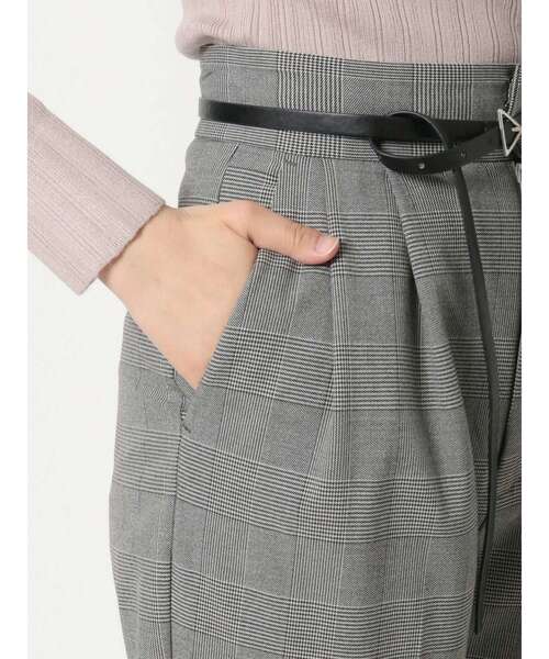 MERCURYDUO（マーキュリーデュオ）の「細ベルト付チェックテーパードパンツ（その他パンツ・レディース・ライトグレー/ブラウン・SMALL/MEDIUM）」の8枚目の写真