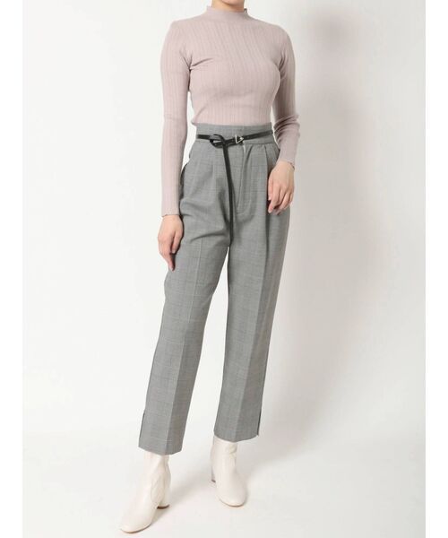 MERCURYDUO（マーキュリーデュオ）の「細ベルト付チェックテーパードパンツ（その他パンツ・レディース・ライトグレー/ブラウン・SMALL/MEDIUM）」の14枚目の写真