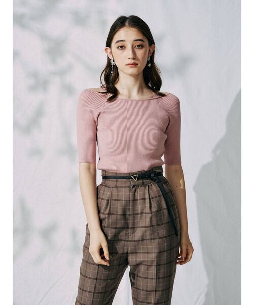 MERCURYDUO（マーキュリーデュオ）の「細ベルト付チェックテーパードパンツ（その他パンツ・レディース・ライトグレー/ブラウン・SMALL/MEDIUM）」の17枚目の写真