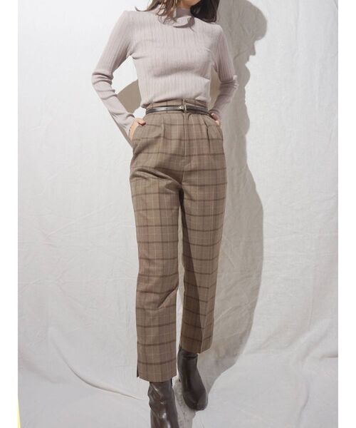 MERCURYDUO（マーキュリーデュオ）の「細ベルト付チェックテーパードパンツ（その他パンツ・レディース・ライトグレー/ブラウン・SMALL/MEDIUM）」の19枚目の写真