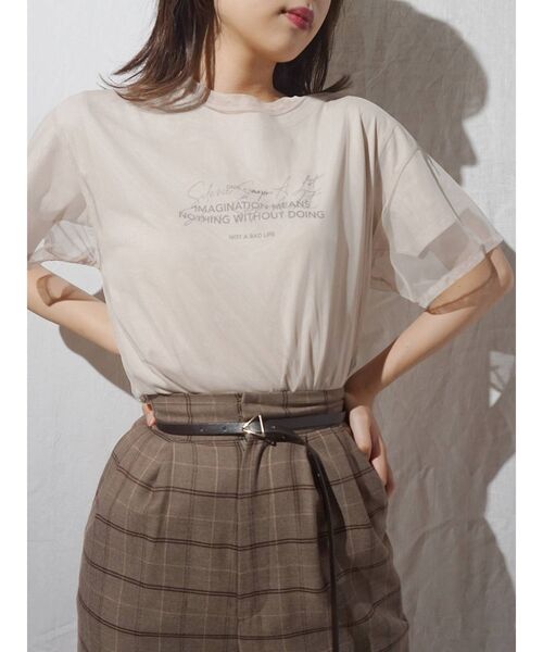 MERCURYDUO（マーキュリーデュオ）の「細ベルト付チェックテーパードパンツ（その他パンツ・レディース・ライトグレー/ブラウン・SMALL/MEDIUM）」の20枚目の写真