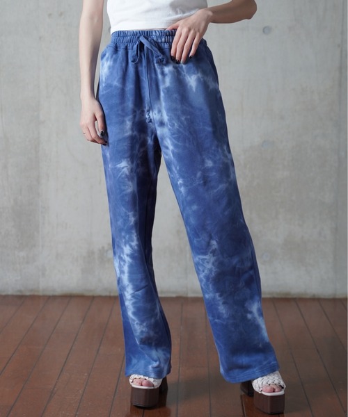 one way（ワンウェイ）の「【oneway Jeans】タイダイフレアパンツ（スウェットパンツ・レディース・ライトグレー/ライトブルー/ベージュ/パープル・FREE）」の8枚目の写真